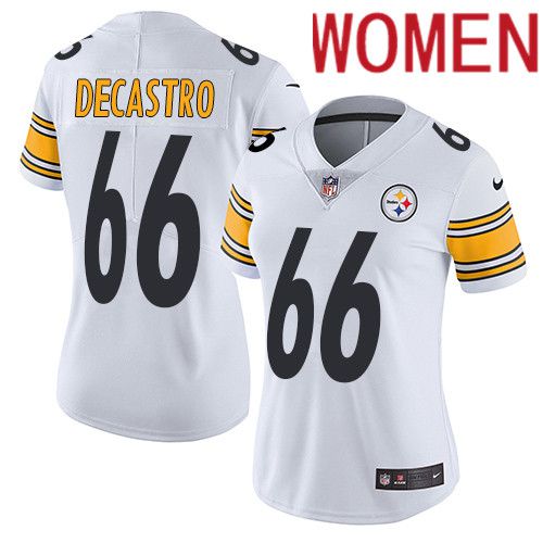 Women Pittsburgh Steelers #66 David DeCastro Nike White Vapor Limited NFL Jersey->women nfl jersey->Women Jersey